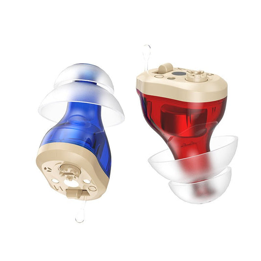 Clarity CIC Rechargeable Hearing Amplifiers (Red & Blue Edition) - jdhealthtech