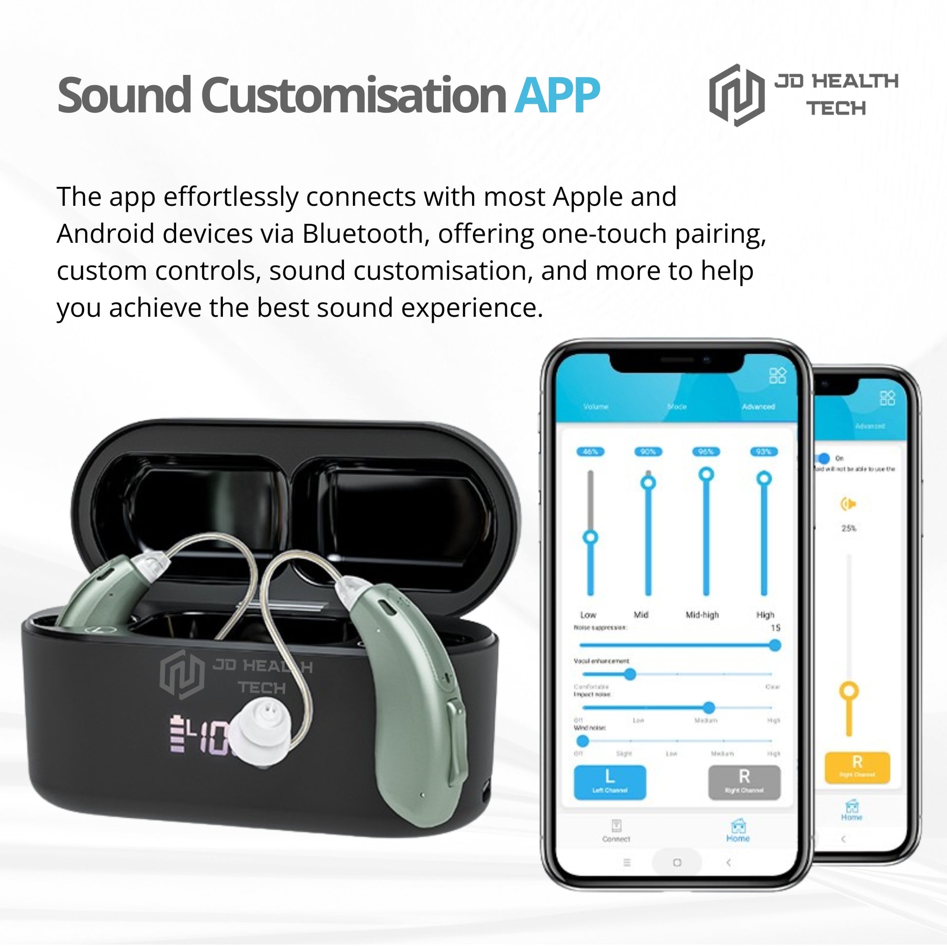 Clarity Pro Hearing Amplifiers – Discreet, Rechargeable with Noise Reduction - jdhealthtech  #hearing amplifiers for seniors Sound customisation app