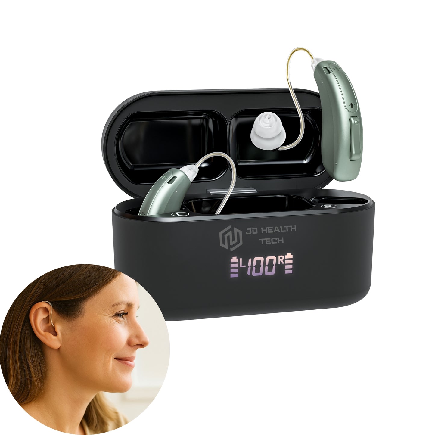 Clarity Pro RIC Hearing Amplifiers – Discreet, Rechargeable & Noise Reduction for Adults