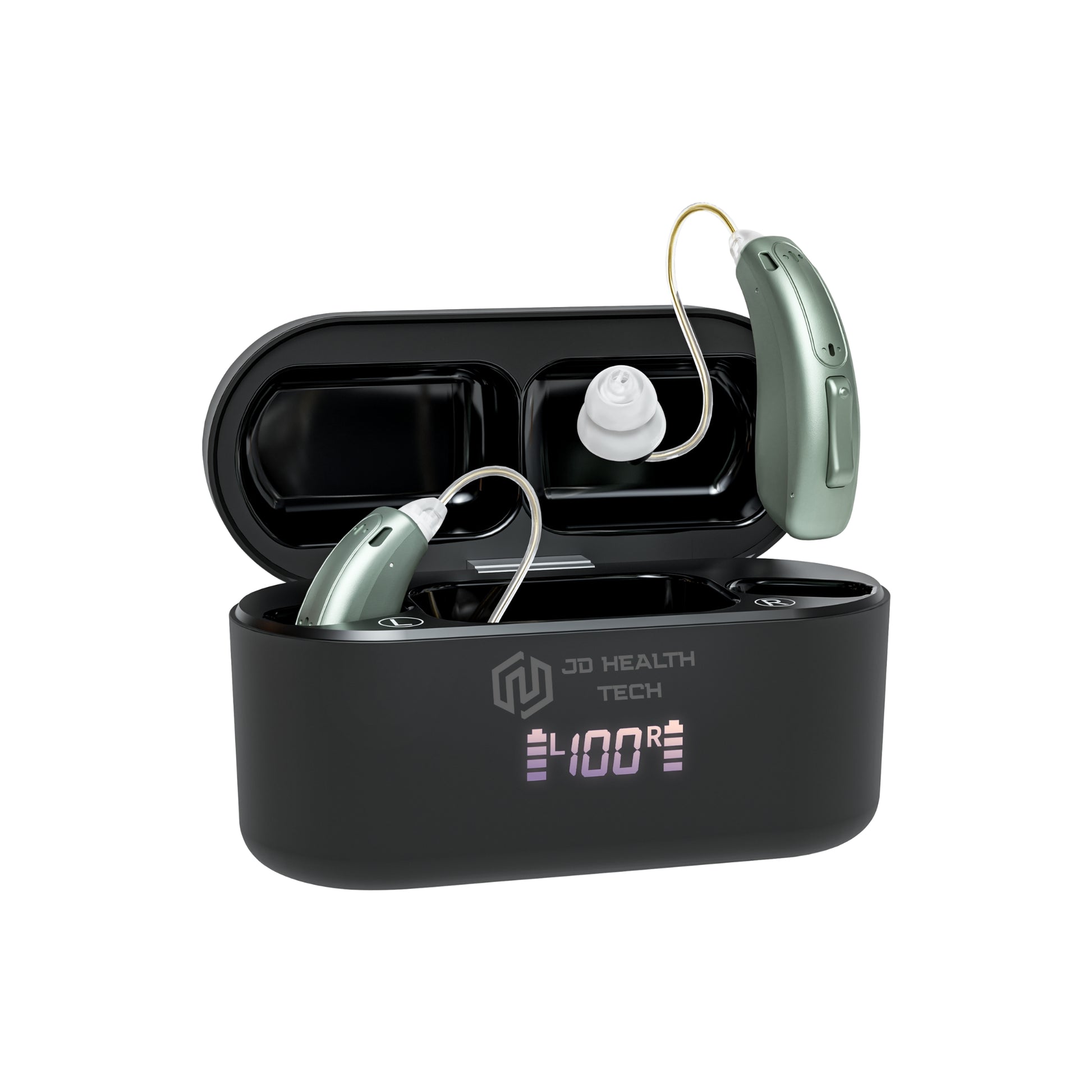 Clarity Pro Hearing Amplifiers – Discreet, Rechargeable with Noise Reduction - jdhealthtech front view