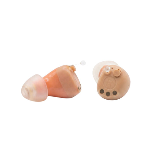 Clarity Pro Micro CIC hearing amplifiers — pair of left and right devices