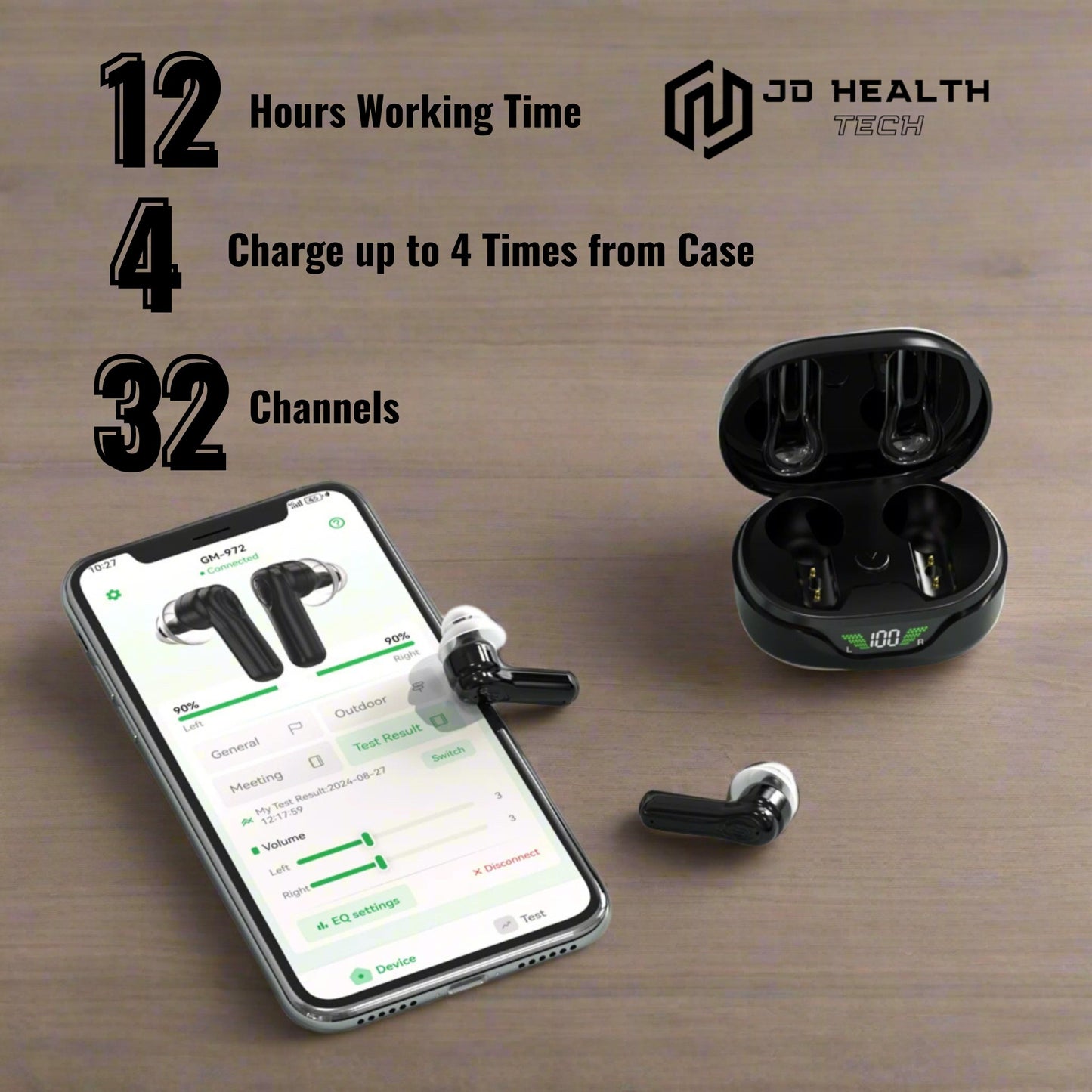 Bluetooth Digital Hearing Amplifier Sound Aid Voice Enhancer Rechargeable - jdhealthtech #hearing amplifiers for seniors
