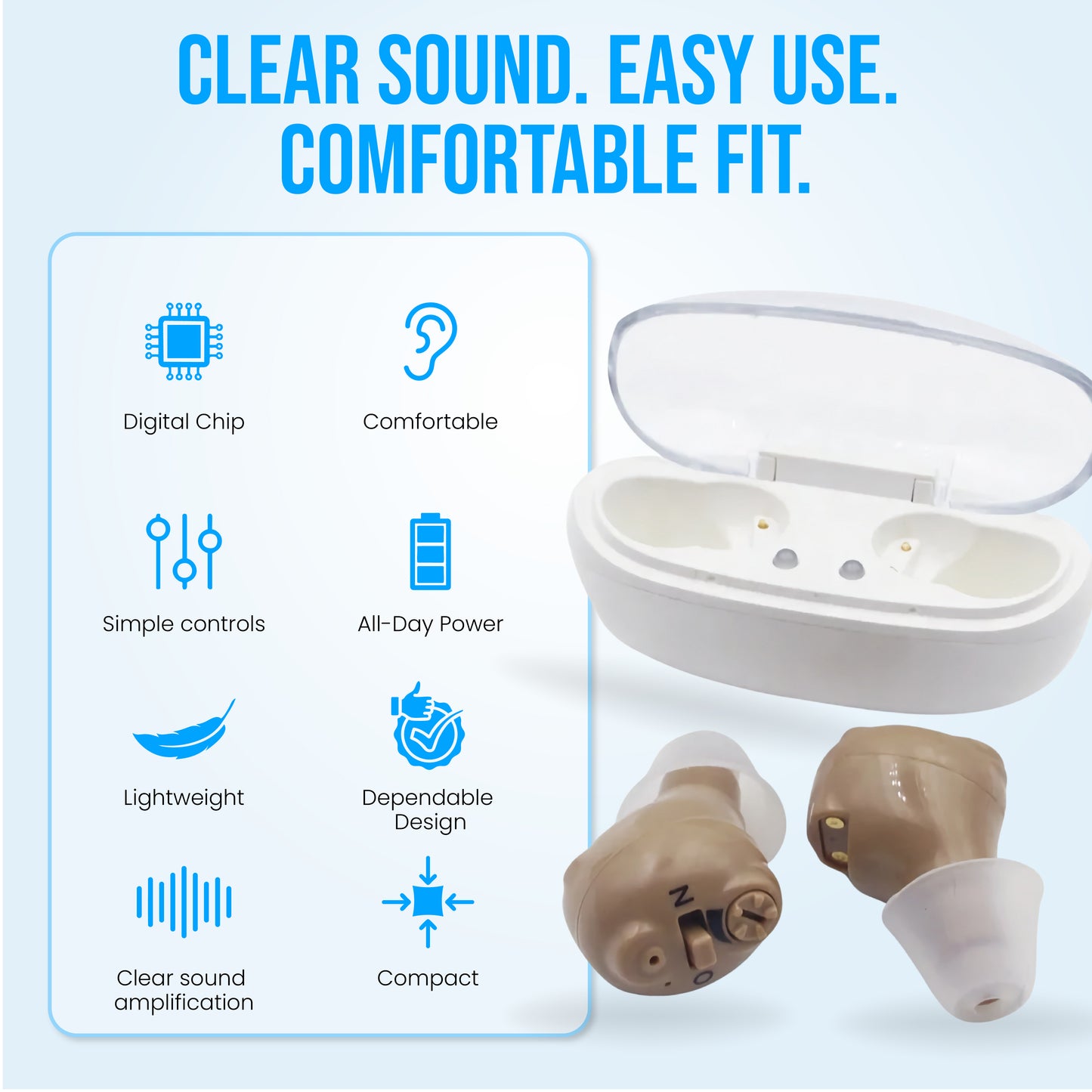 JD Health Tech™ Rechargeable Digital Hearing Amplifiers