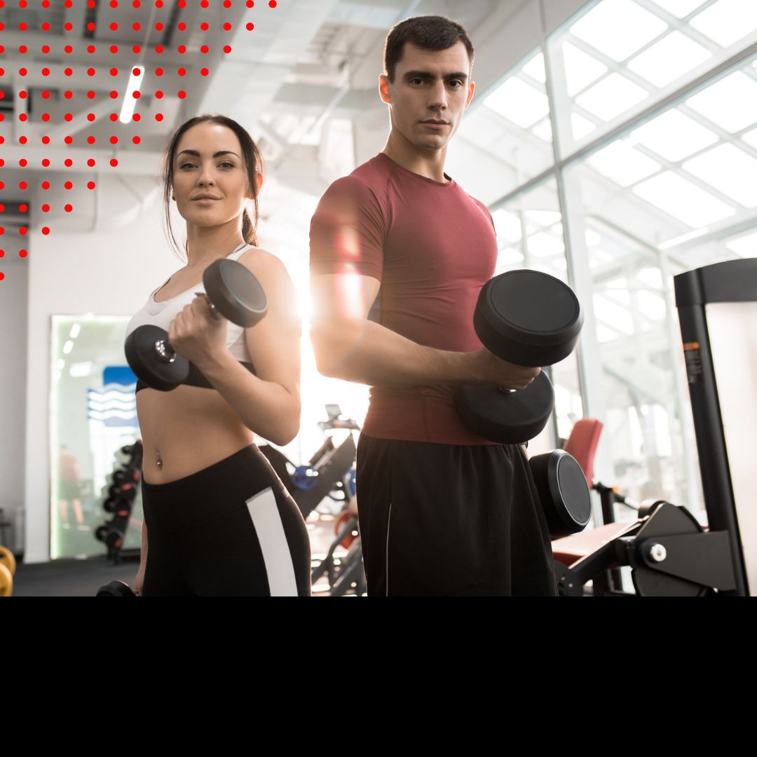 Man and women working out