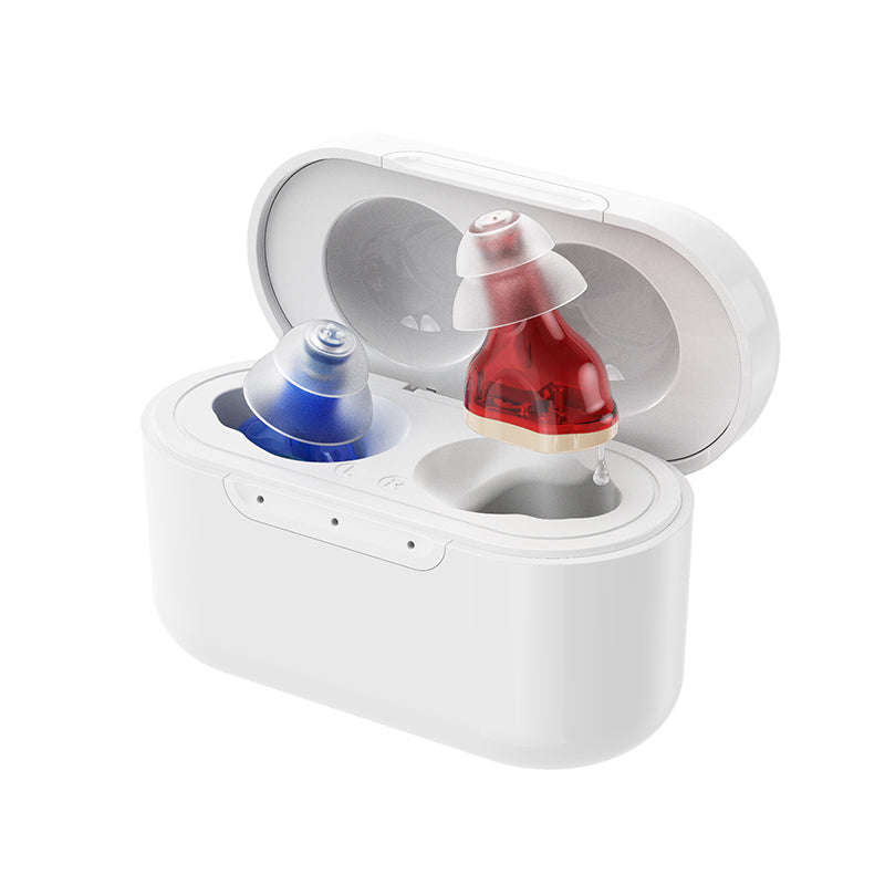 Clarity CIC Rechargeable Hearing Amplifiers (Red & Blue Edition)