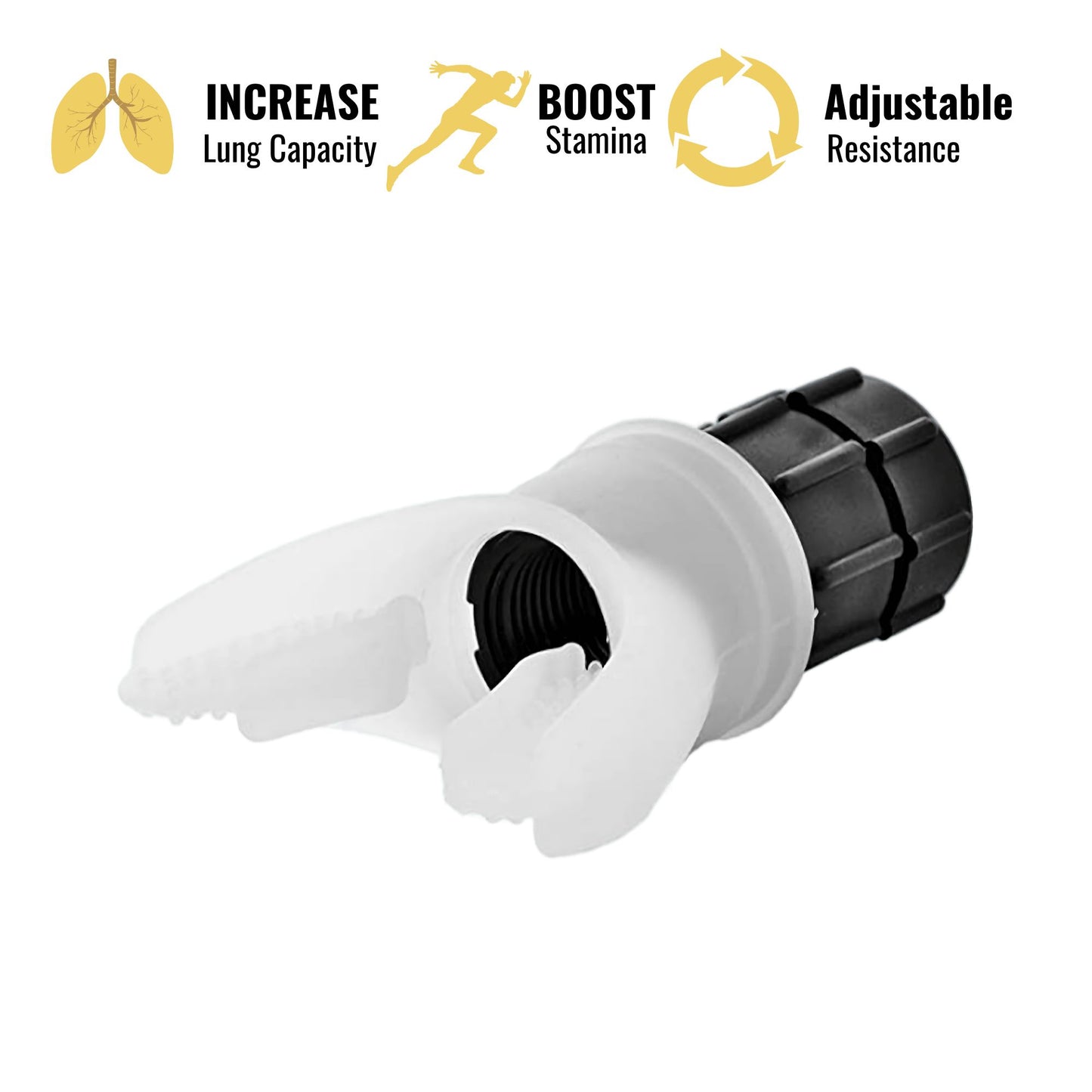 Adjustable Resistance Breathing Exerciser Device for Lung Expansion, Increased Lung Capacity, Improved Sleep & Physical Performance benefits