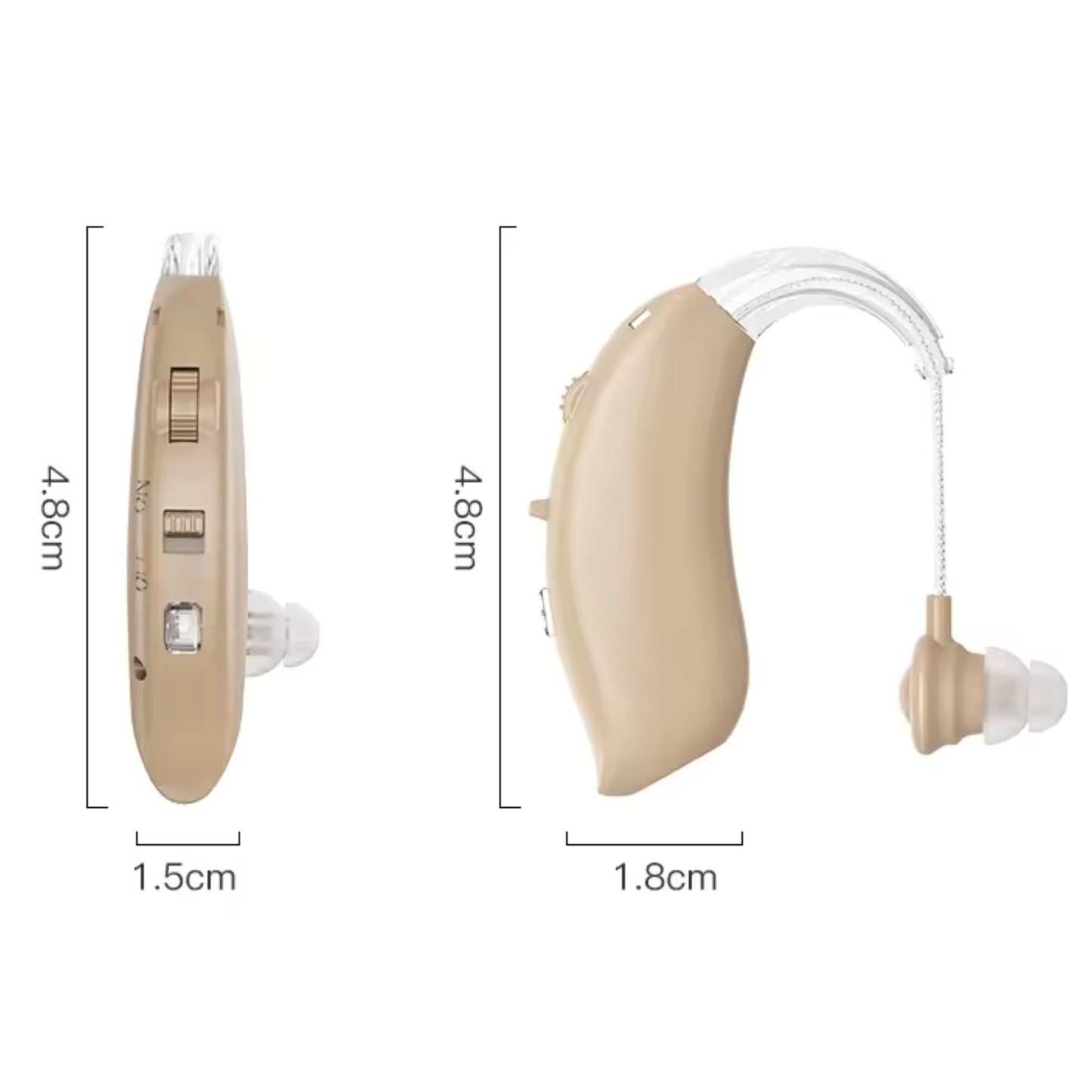 JD Health Tech Hearing Sound Amplifier for Hard Hearing - Digital Personal Sound Enhancer Amplifier - Clear Ambient Sound Quality - Noise Reduction - Rechargeable Device for Adults BTE - Pair