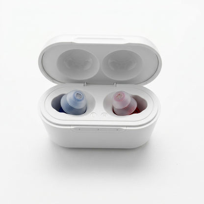 JD Health Tech™ Clarity CIC Rechargeable Hearing Amplifiers (Red & Blue Edition) - (Pair) - jdhealthtech