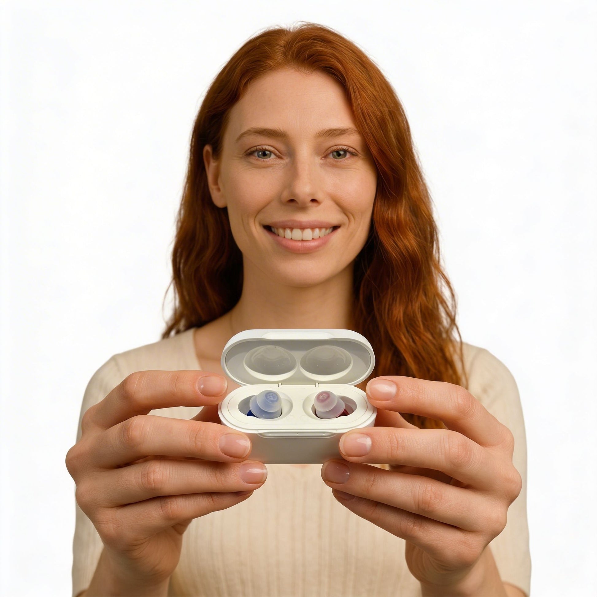 JD Health Tech™ Clarity CIC Rechargeable Hearing Amplifiers (Red & Blue Edition) - (Pair) - jdhealthtech