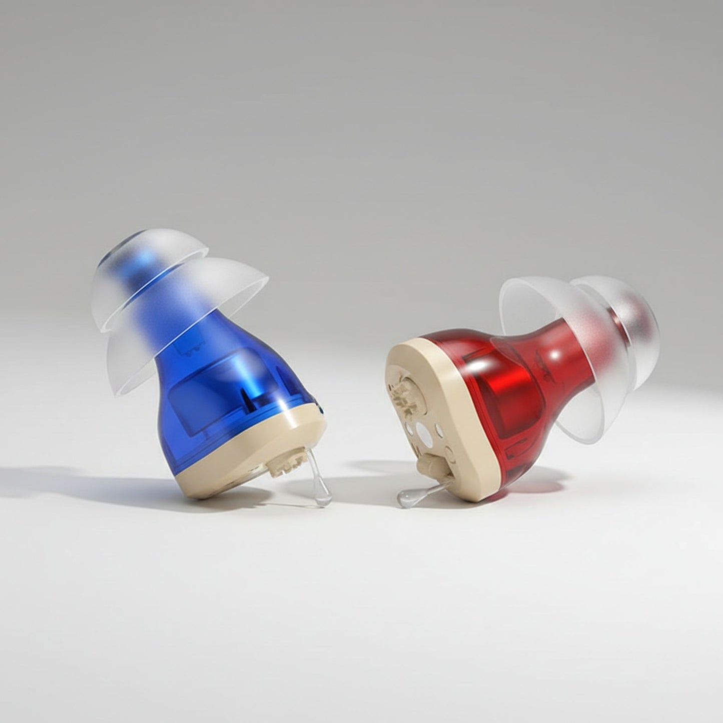 JD Health Tech™ Clarity CIC Rechargeable Hearing Amplifiers (Red & Blue Edition) - (Pair) - jdhealthtech