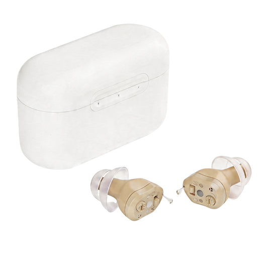 Clarity CIC Rechargeable Hearing Amplifiers – Red & Blue Edition (Pair) - jdhealthtech