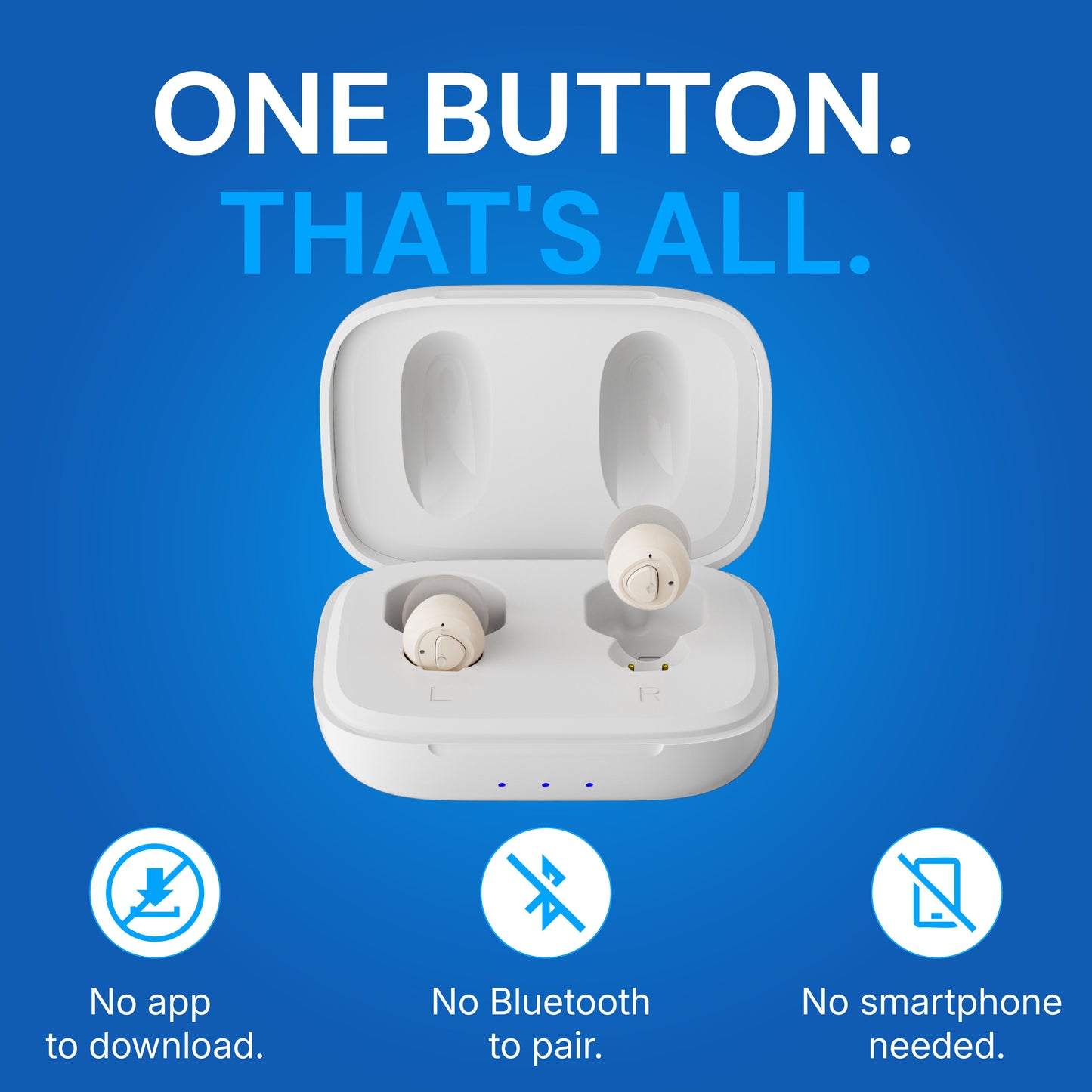 infographic 1 button that's all to control the hearing amplifiers