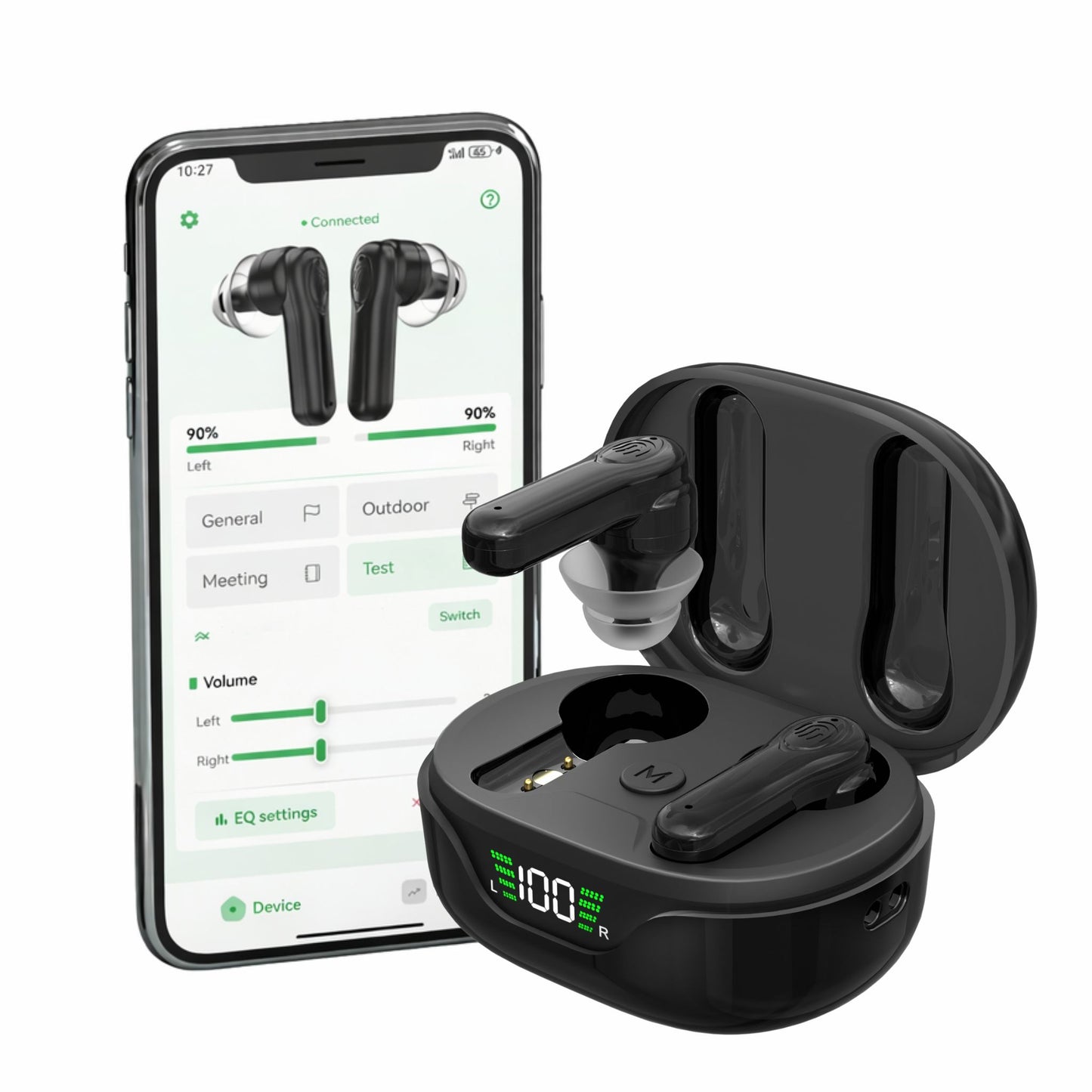 Bluetooth Digital Hearing Amplifier Sound Aid Voice Enhancer Rechargeable - (Pair) - jdhealthtech