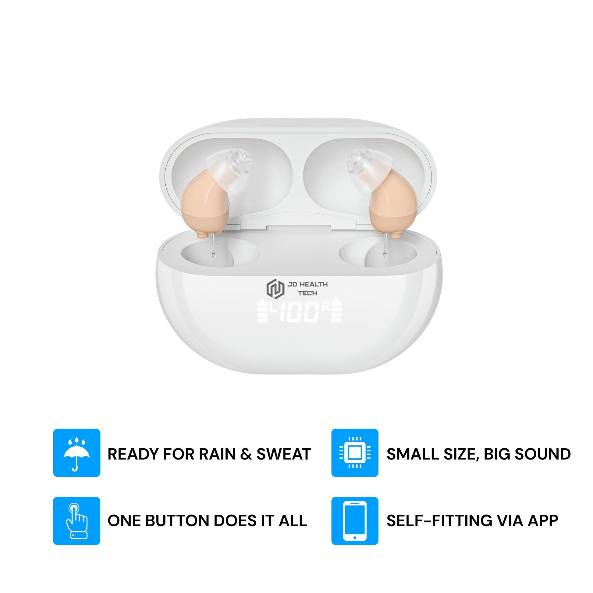 Clarity Pro Micro CIC Rechargeable Hearing Amplifiers with App Calibration (Pair) - jdhealthtech