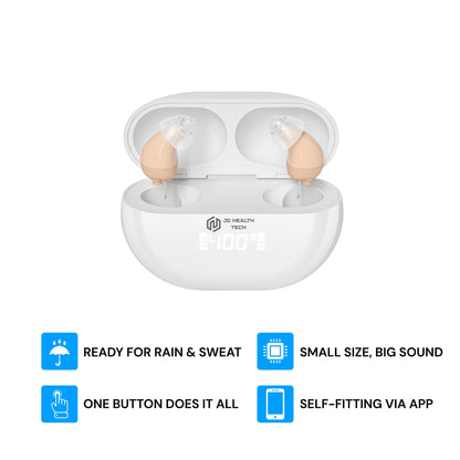 Clarity Pro Micro CIC Rechargeable Hearing Amplifiers with App Calibration (Pair) - jdhealthtech